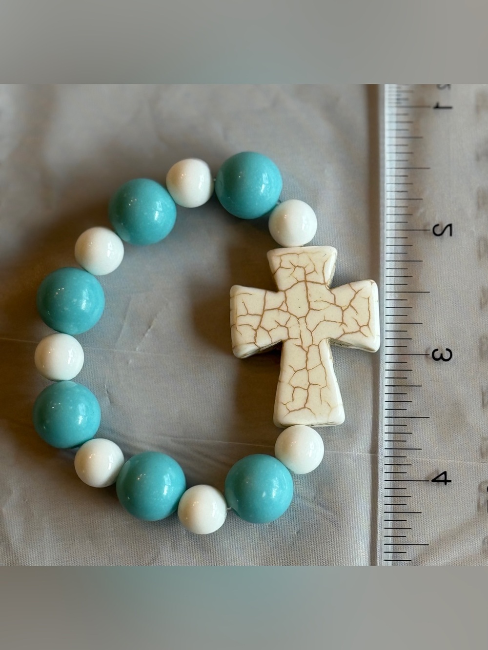 Handmade Beaded Cross Stretch Bracelets Choice of 5 Colors BTJ - Picture 6 of 7